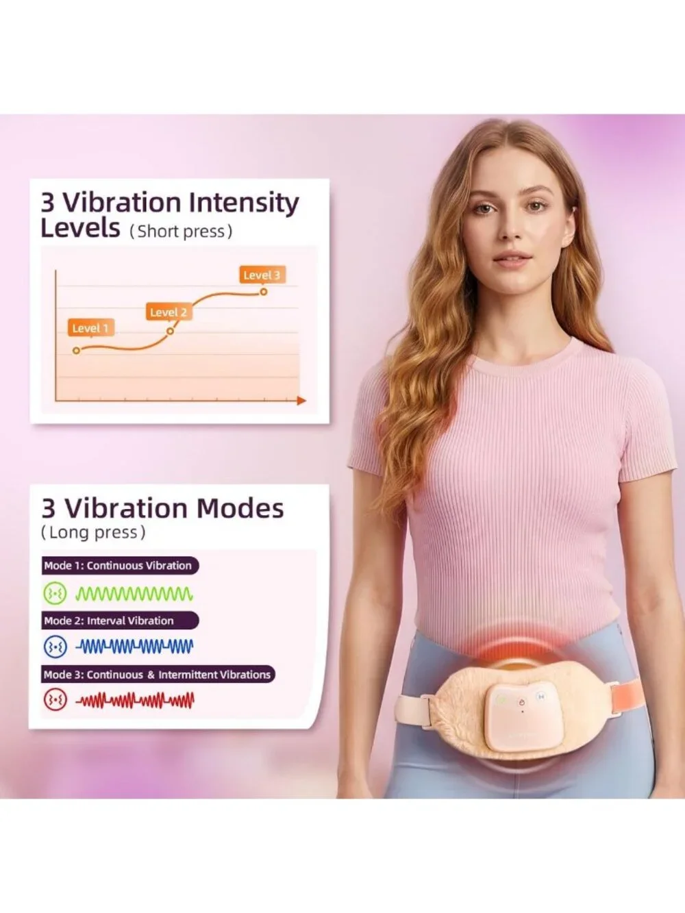Plush Cordless Heating Pad for Menstrual Cramps & Pain Relief - Portable & Comfy